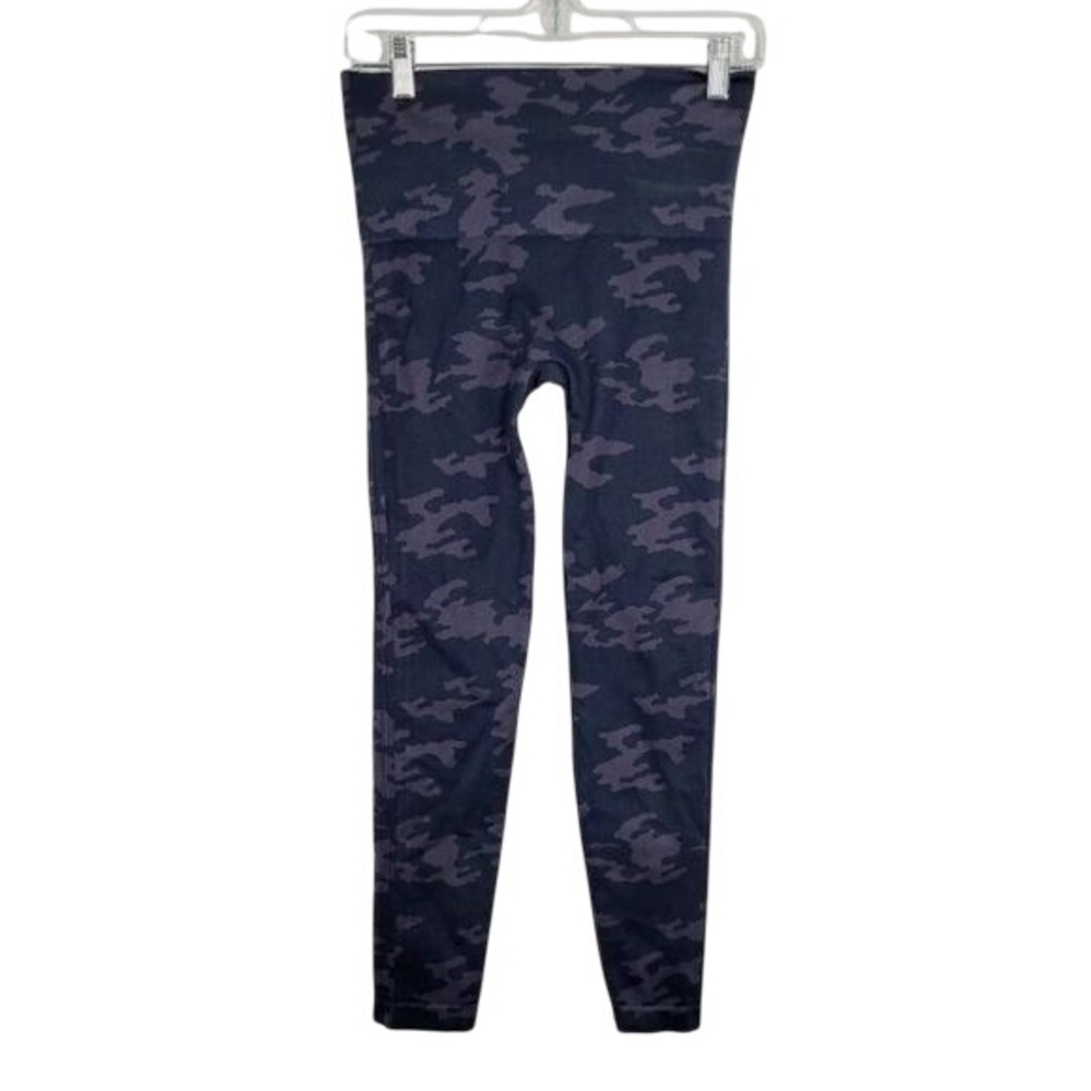 Spanx Leggings Womens L Black Camo Look at Me Now Seamless High Waisted